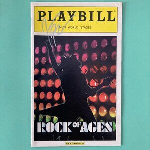 Will Swenson Jackie Burns Signed Playbill Rock of Ages New World Stages OCT 2008